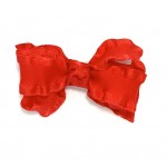 Red Double Ruffle Bow - 3 Inch